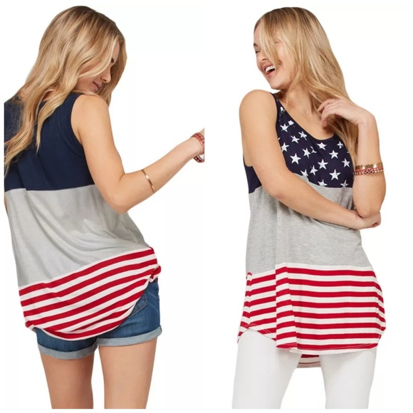Tops - PLUS SIZE AMERICAN FLAG TUNIC